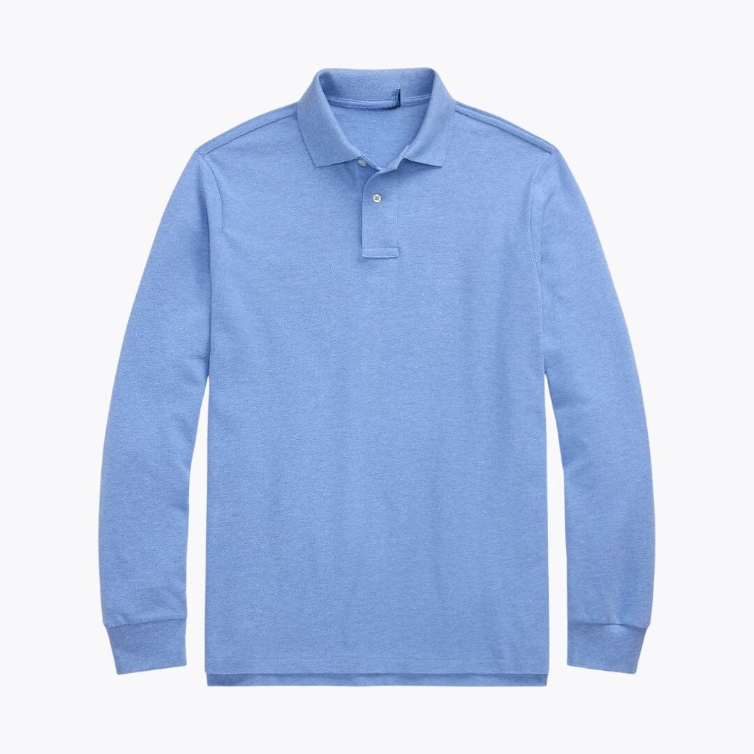 Mesh Long Sleeve Polo Shirt