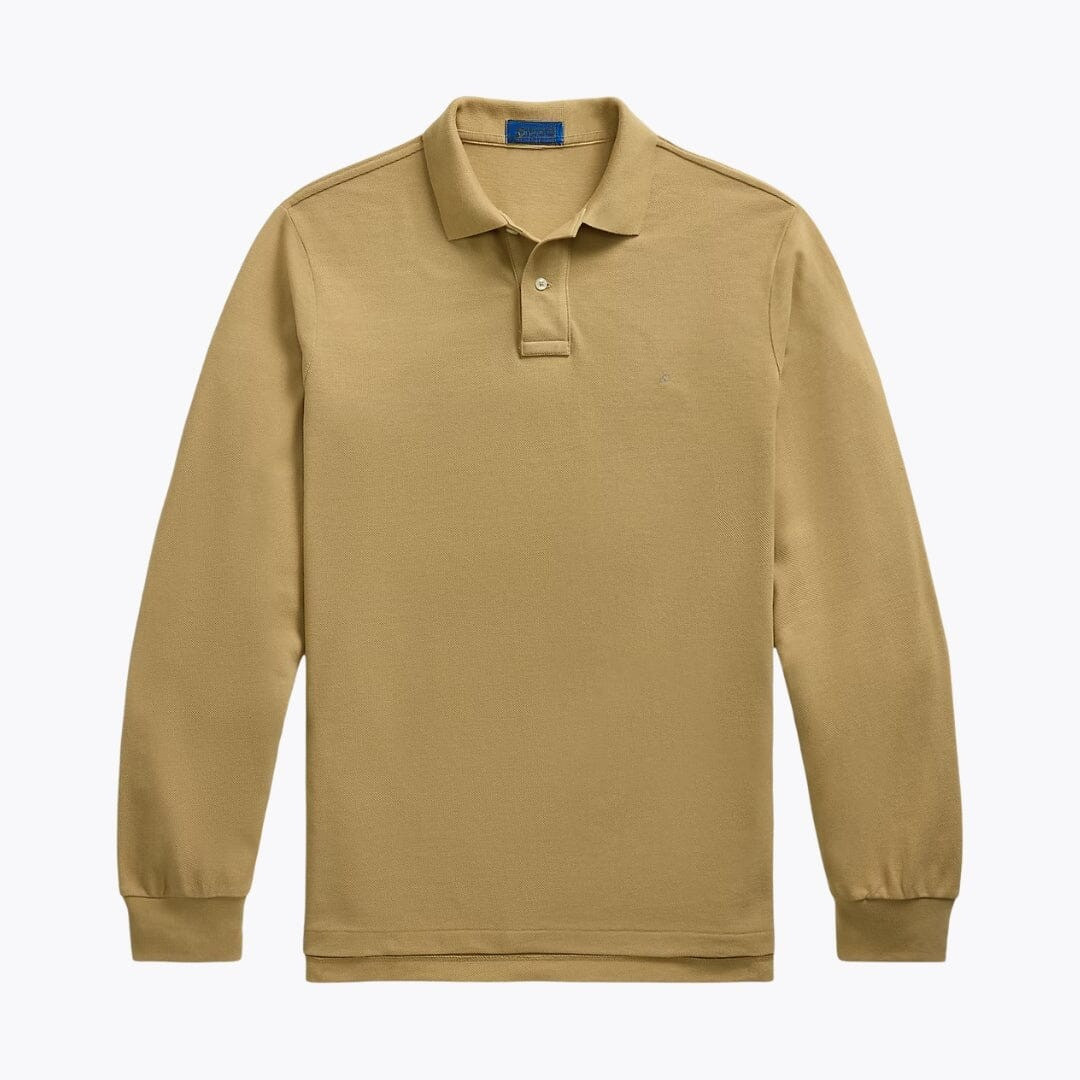 Mesh Long Sleeve Polo Shirt